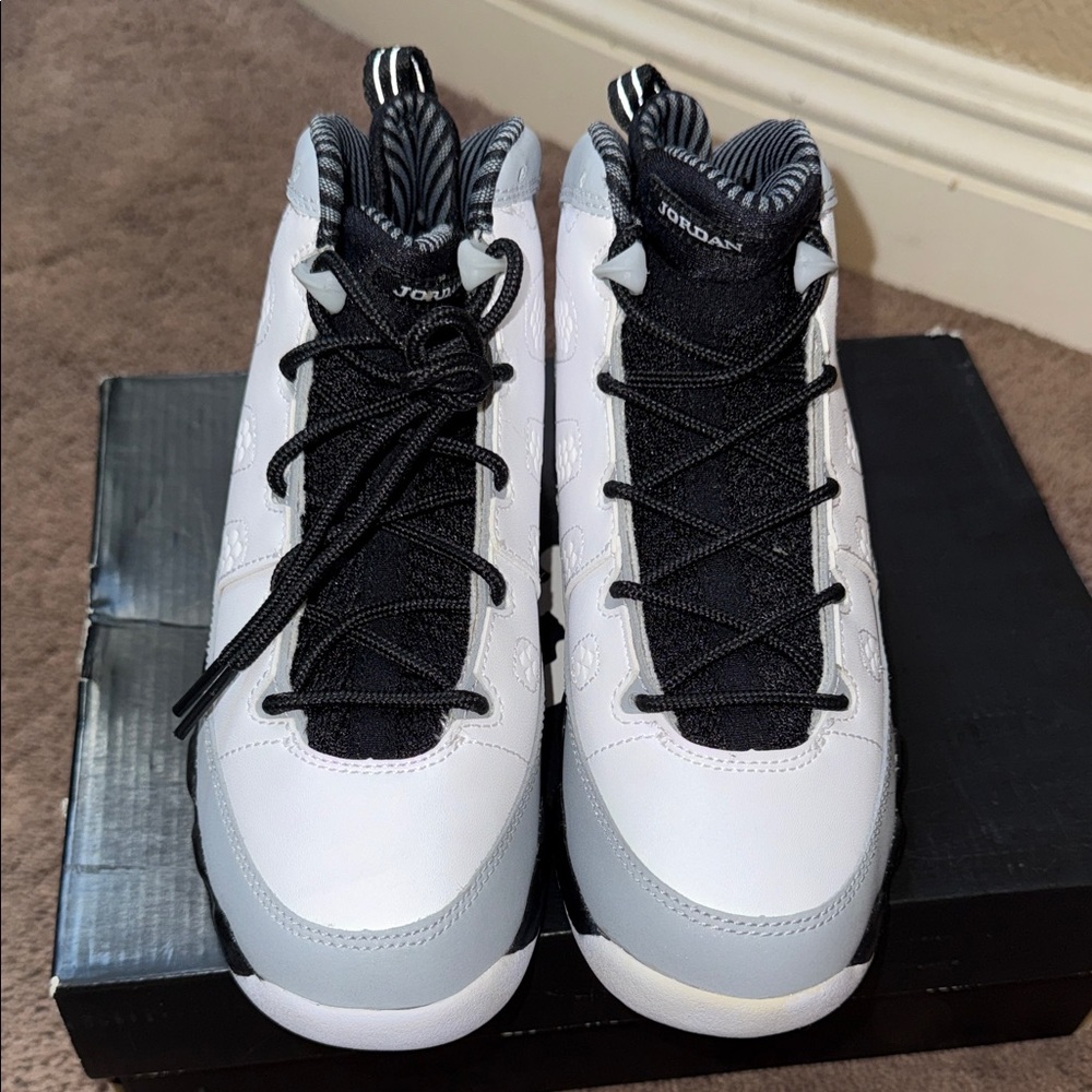 Jordan White and Gray High-Tops with Black Accents - Picture 8 of 12